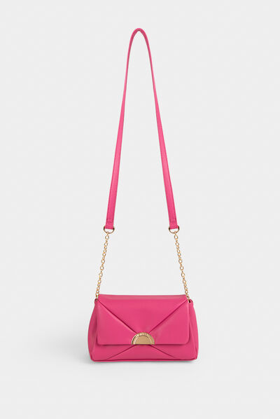 Cross body bag with chains pink ladies'
