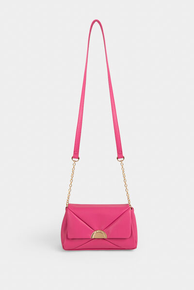Cross body bag with chains pink ladies'