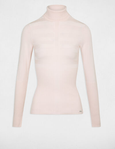 Long-sleeved jumper turtleneck pink women