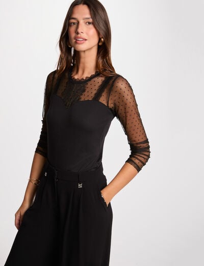 Long sleeve T-shirt black women