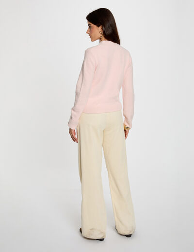 fitted high neck sweater light pink women Fitted high neck sweater light pink women