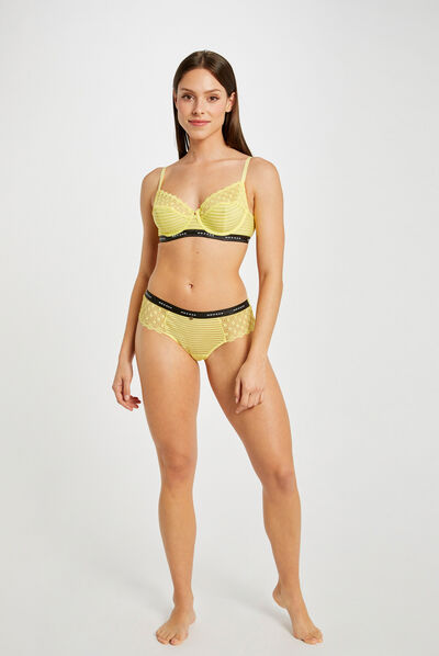 Lace shorties yellow ladies'