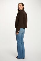 Short buttoned coat dark brown women