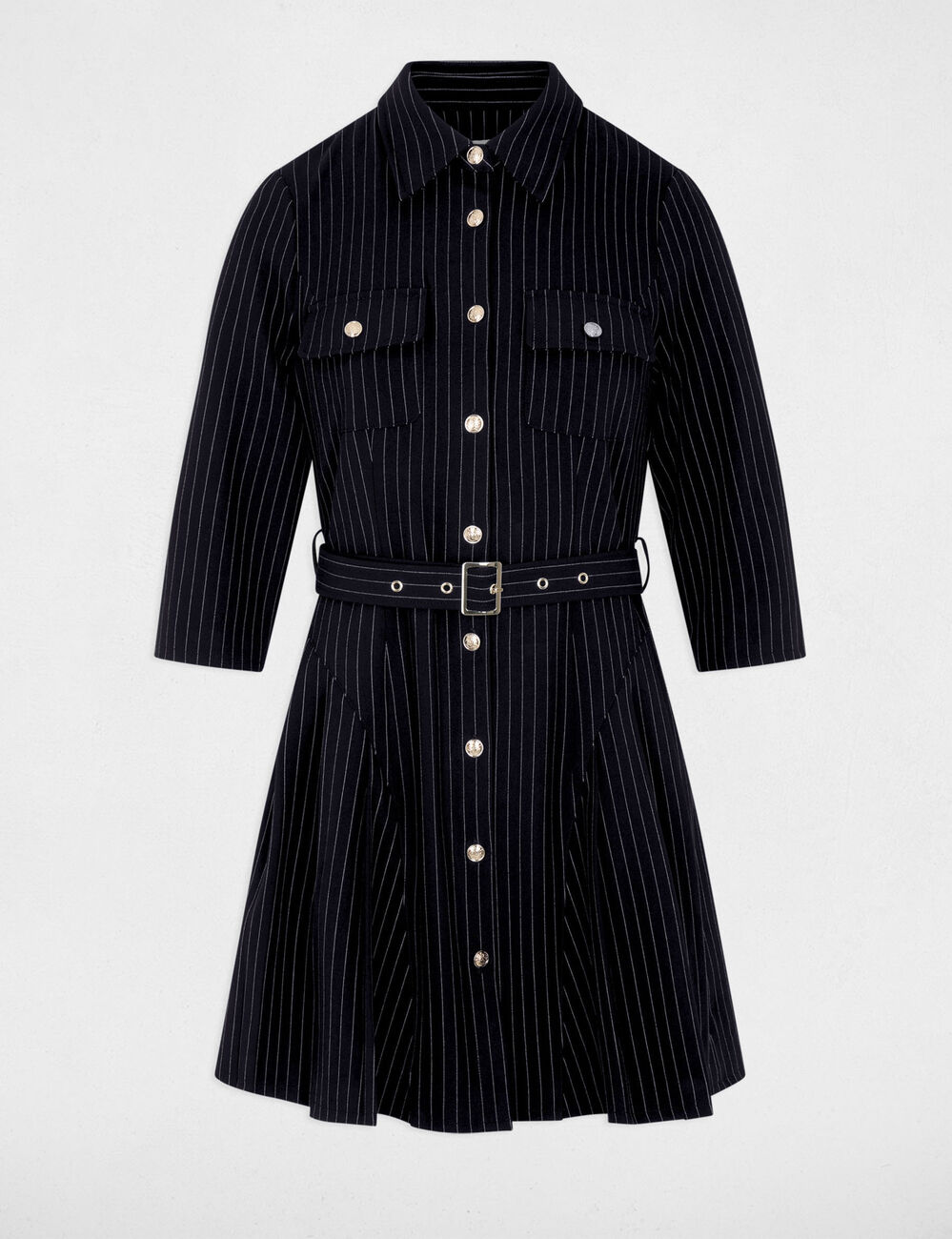 Fitted short dress navy blue women