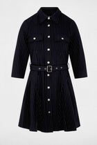 Fitted short dress navy blue women