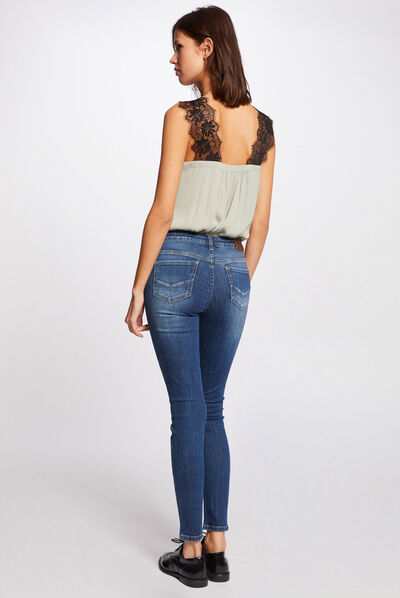 Blouse with wide straps in lace light green ladies'