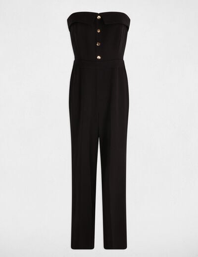 Bustier neckline jumpsuit black women