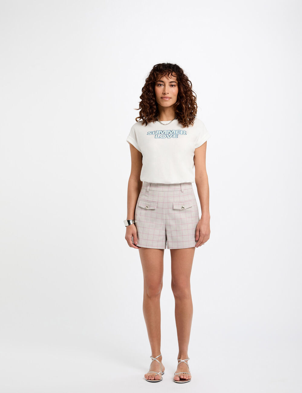 High waist printed shorts multicolor women