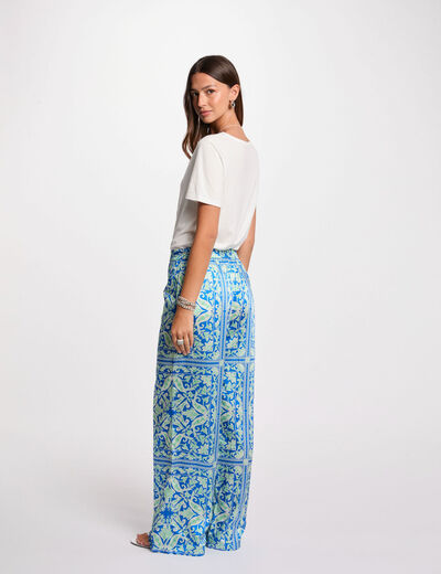 Printed wide-leg trousers multicolor women