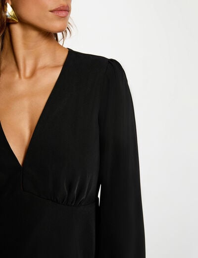 A-line mini dress black women