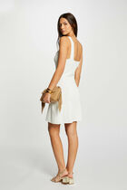 Fitted knitted dress straps ecru women