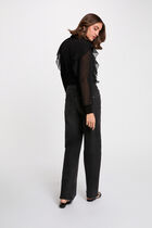 Buttoned voile t-shirt black women