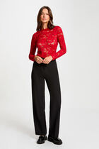 Long-sleeved t-shirt red women