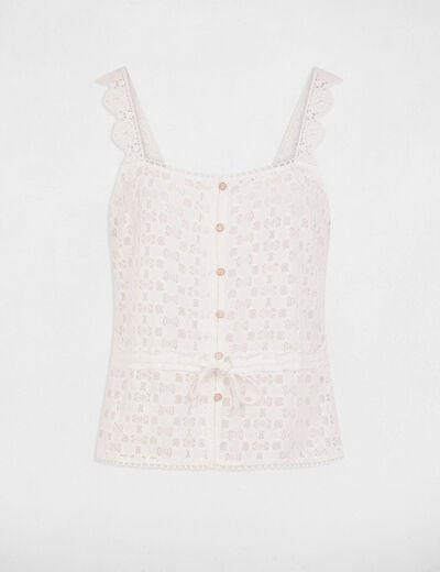 Sleeveless vest top white women