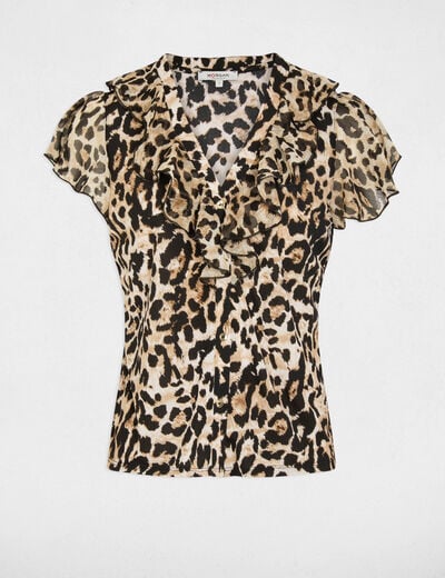 V-neck voile t-shirt multicolor women