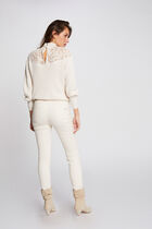 Low-waisted skinny jeans ivory women