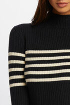 A-line mini knitted dress navy blue women