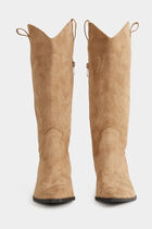 Bottines western à talons sable femme