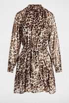 Robe courte droite imprimée multicolore femme