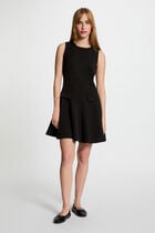 Robe courte trapèze noir femme