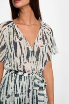 Robe courte col v multicolore femme