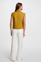 Sleeveless shirt khaki green women