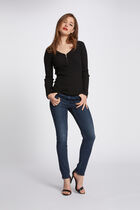 Long-sleeved jumper with ribbed knit black women