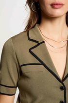 Cardigan short sleeves khaki green women