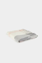 Checked scarf light grey women