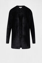 Long cardigan with fluffy knit black women