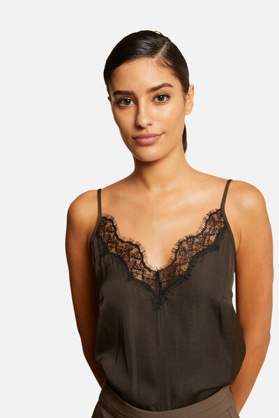Blouse with thin straps and lace  ladies'