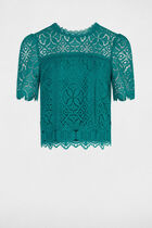 Short-sleeved blouse mid-green women