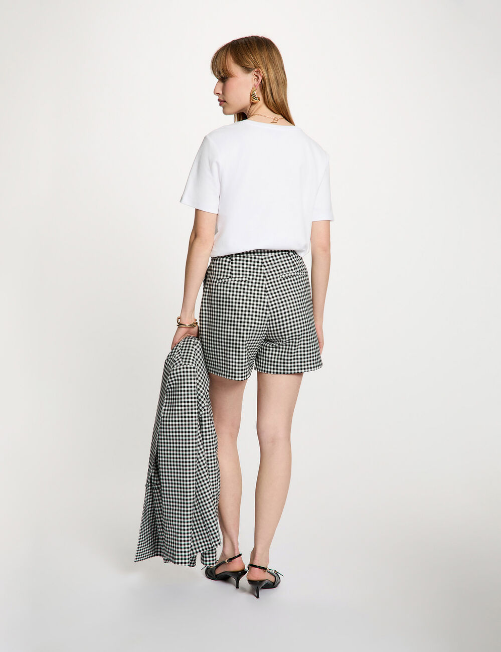 High-waisted shorts black women