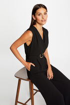 Wide leg jumpsuit with buckle detail black women