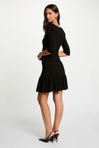 Knitted dress with 3/4 sleeves black women