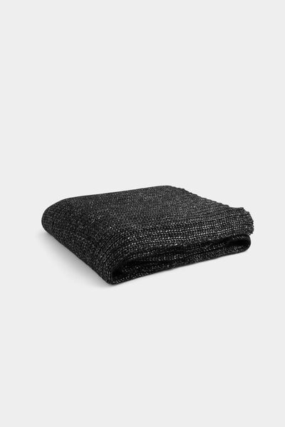 Knitted scarf black ladies'
