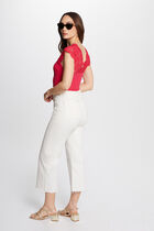 Short-sleeved ribbed t-shirt raspberry women