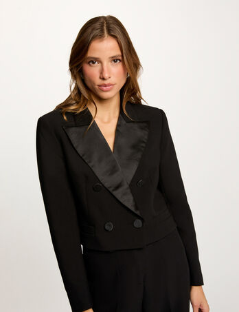 veste courte cache coeur noir femme black women