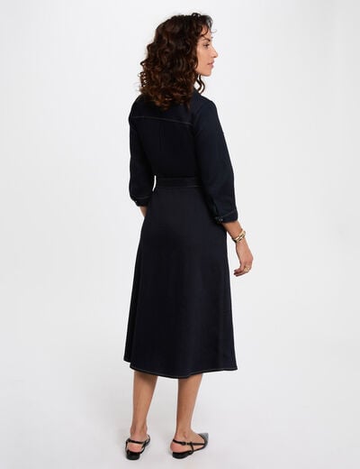 3/4 buttoned dress raw denim women