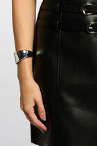 Jupe courte simili cuir noir femme