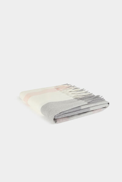 Checked scarf mid-grey ladies'