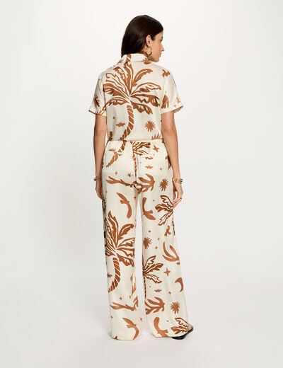 Wide satin trousers multicolor women