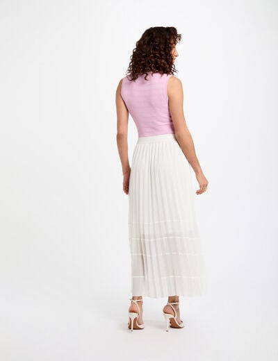 Maxi pleated A-line skirt ivory women
