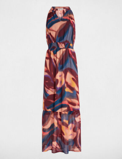 Printed maxi straight dress multicolor women