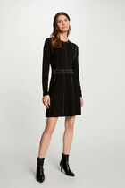 Fitted mini knitted dress black women