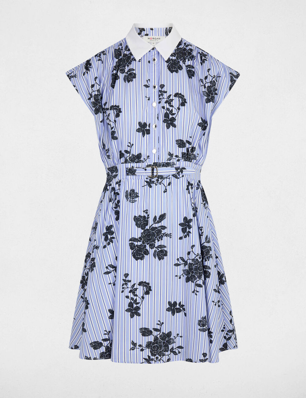 Sleeveless belted dress multicolor women