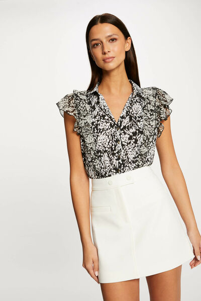 Short-sleeved t-shirt abstract print multico ladies'