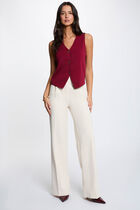 Sleeveless V-neck cardigan bordeaux women