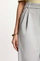 High-waisted wide-leg trousers light grey women