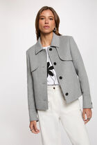Fitted short coat mid-grey women